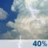 Today: Showers and thunderstorms likely, then showers and possibly a thunderstorm after 3pm.  High near 58. South southwest wind 8 to 10 mph.  Chance of precipitation is 90%. New rainfall amounts of less than a tenth of an inch, except higher amounts possible in thunderstorms. 